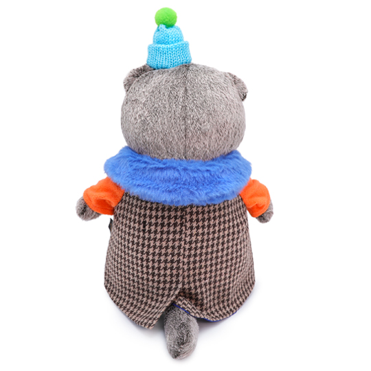 Мягкая игрушка - Басик в комбинированном пальто, 22 см  